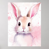 Konijn Pastel roze Poster (Voorkant)