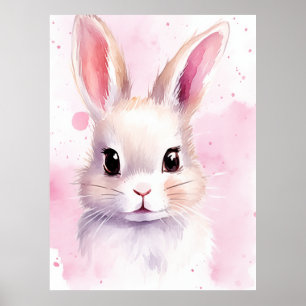 Konijn Pastel zoete Roze Poster
