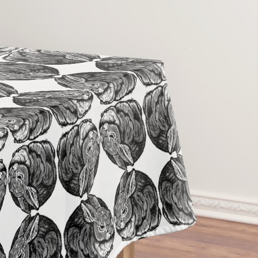 Konijn Pen & Inkt Tekening Lichtblauw Pasen Decor Tafelkleed (Voorbeeld)