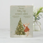 Konijn Peter СKerstmis Verjaardag Uitnodiging (Staand voorkant)