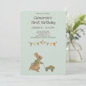 Konijn Peter herfst Kinderen Birthday Uitnodiging (Staand voorkant)