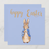 Konijn Peter op een blauwe achtergrond Bedankkaart (Voorkant / Achterkant)