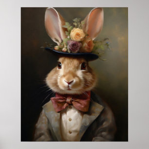 Konijn  Portret, Victoriaans Dier Poster