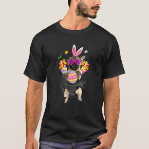 Konijn Pug Zit In Zak Gelukkig Pasen Schattige Pug T-shirt