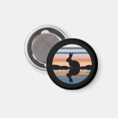 Konijn Retro Sunset Magneet (Voorkant / Achterkant)