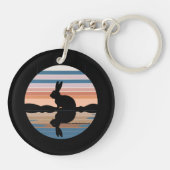 Konijn Retro Sunset Sleutelhanger (Achterkant)