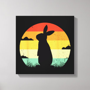 Konijn Retro Vintage 80s Stijl Konijn Liefhebber Canvas Afdruk