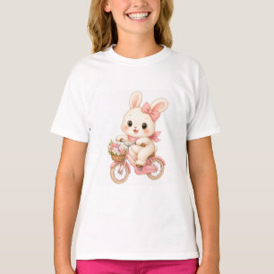 Konijn rijdt op een fiets t-shirt