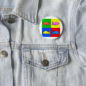 konijn ronde button 5,7 cm (In situ)