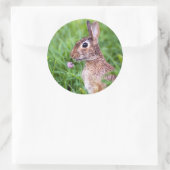 konijn ronde sticker (Tas)