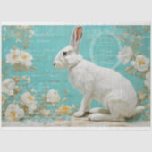 Konijn Rustiek Bloemen Decoupage Tissuepapier (Voorkant)