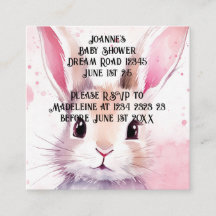 Konijn Schattig Waterverf Roze baby shower