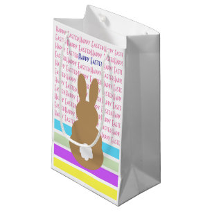 Konijn Silhouet En Gelukkig Pasen Ontwerp Klein Cadeauzakje