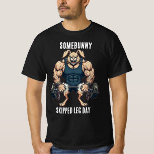 Konijn Slaat Been Dag Over Funny Gym Pasen T-Shirt