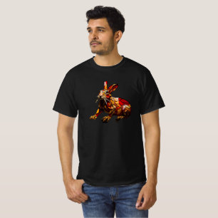 Konijn T-shirt Mozaïek Glas-in-lood Ontwerp .
