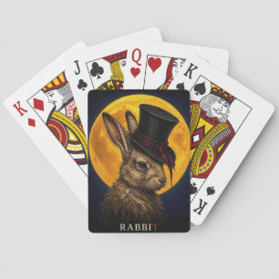 Konijn Top Hoed Gotische Surrealistiek Pokerkaarten