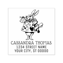 Konijn trompettist Alice in Wonderland Naam Adres Zelfinktende Stempel