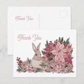 Konijn tussen bloemen Dank je wel Briefkaart (Voorkant / Achterkant)