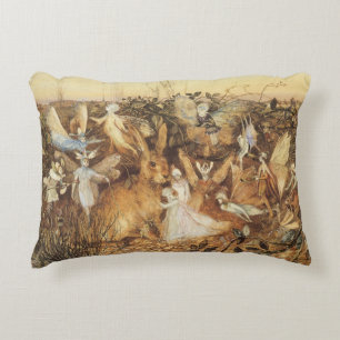 Konijn tussen de Fairies,  feiën Accent Kussen