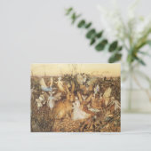 Konijn tussen de Fairies, feiën Briefkaart (Staand voorkant)
