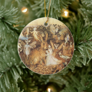 Konijn tussen de Fairies,  feiën Keramisch Ornament