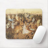 Konijn tussen de Fairies,  feiën Muismat (Met muis)