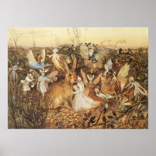 Konijn tussen de Fairies, feiën Poster (Voorkant)