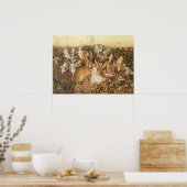 Konijn tussen de Fairies, feiën Poster (Keuken)