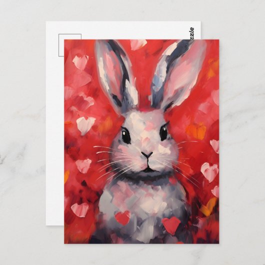 Konijn Valentijnsdag Briefkaart (Voorkant / Achterkant)