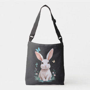 Konijn Vector Schilderen Schattig Leuk Dier Spelen Crossbody Tas