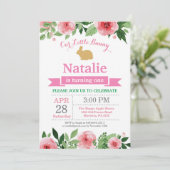 Konijn verjaardag meisje Pasen ei eerste verjaarda Kaart (Staand voorkant)