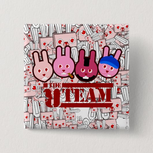 konijn vierkante button 5,1 cm (Voorkant)