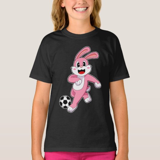 Konijn Voetballer Voetbal T-shirt (Voorkant)
