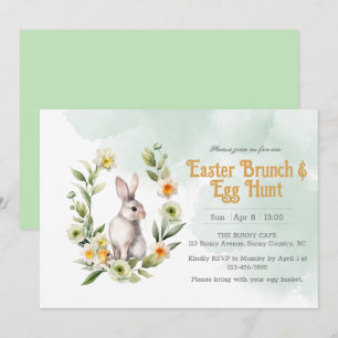 Konijn Voor Paasbrunch Eierenjacht Uitnodiging