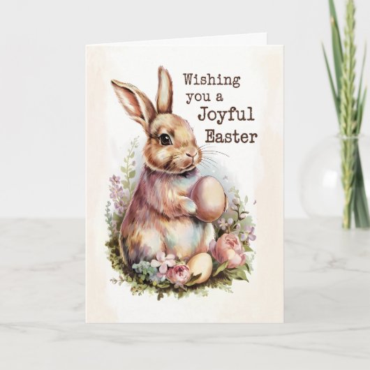  konijn vreugdevolle paasdagen feestdagen kaart (Voorkant)