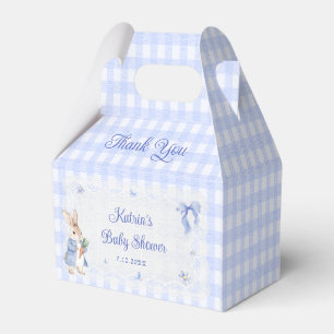 Konijn Whimsical Konijn Blauwe Baby Shower Bedankdoosjes