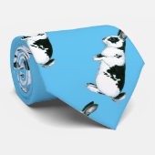 Konijn:  Zwart en wit Stropdas (Opgerold)
