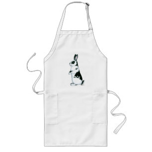 Konijn: Zwart-wit Lang Schort