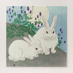 Konijnen bij volle maan door Ohara Koson, Legpuzzel