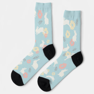 Konijnen Bloemen Patroon Sokken
