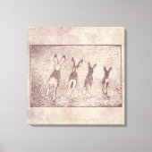 konijnen Bunny Art en Floral Flower Script Canvas Afdruk (Voorkant)