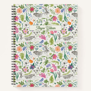 Konijnen, Butterflies en Flowers Notitieboek
