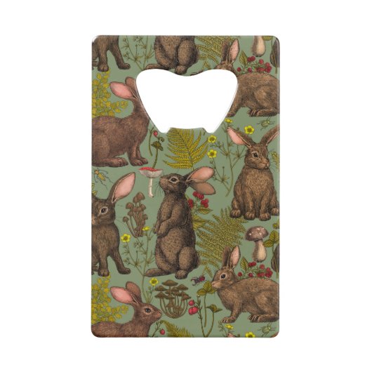 Konijnen en bosbouillon Kaart Bottle Open Kredietkaart Flessenopener (Voorkant)