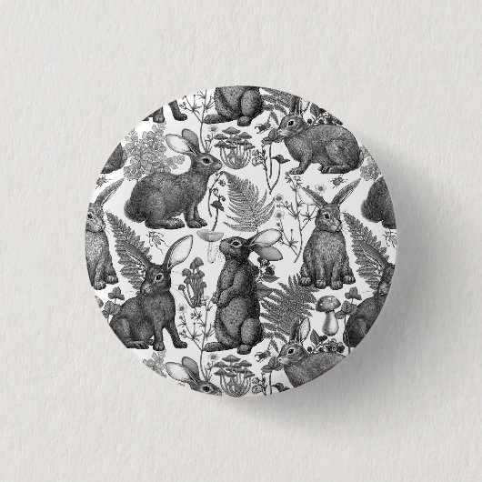 Konijnen en bosflora 2 Button (Voorkant)