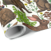 Konijnen en bosflora 4 cadeaupapier (Rol Hoek)