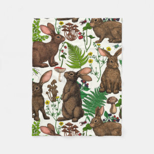 Konijnen en bosflora 4 fleece deken