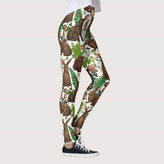 Konijnen en bosflora 4 leggings (Rechts)