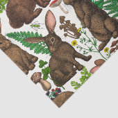 Konijnen en bosflora 4 tissuepapier (Detail)