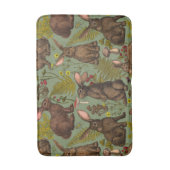 Konijnen en bosflora Bath Mat (Voorkant Verticaal)