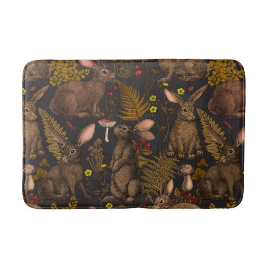 Konijnen en bosflora Bath Mat (Voorkant)